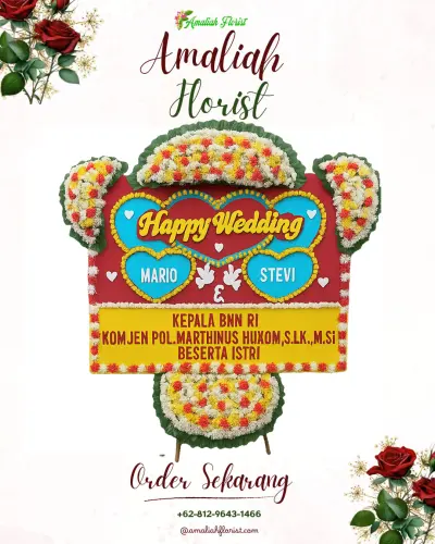 Karangan Papan Bunga Pernikahan di Bukuan
